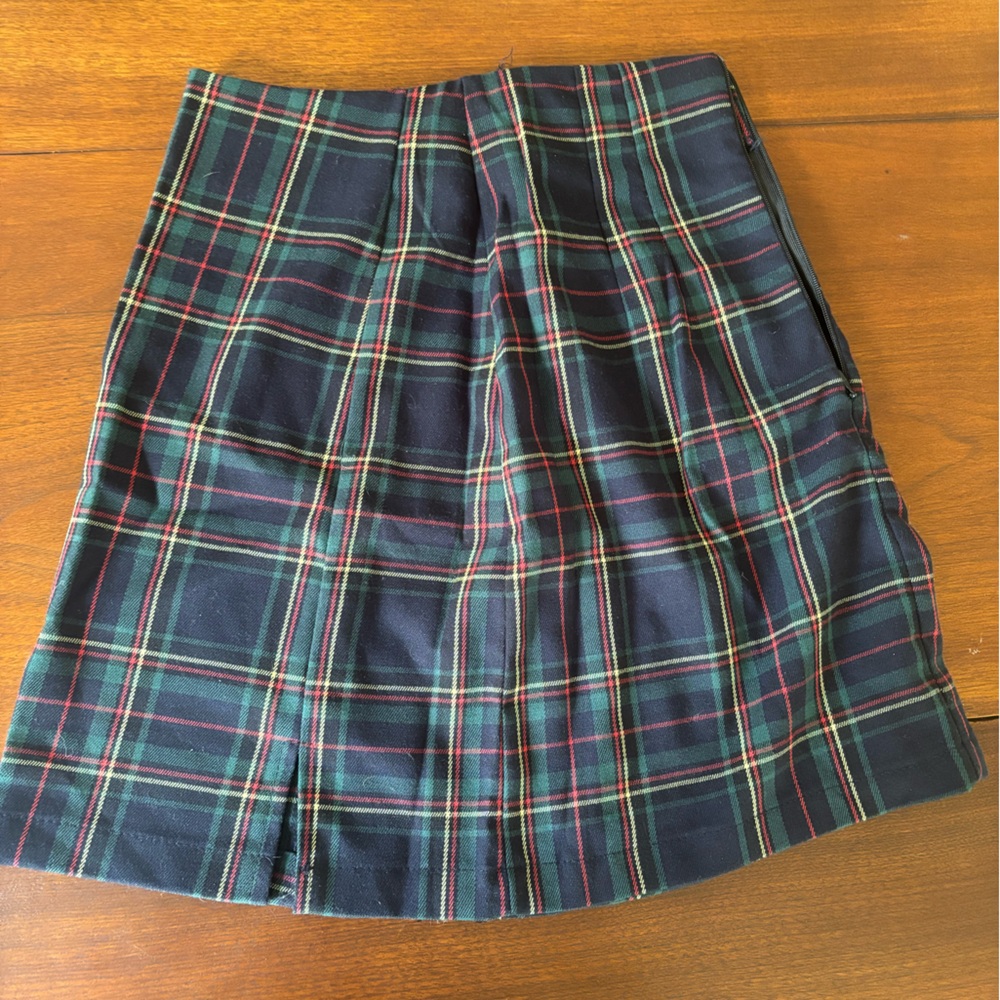Brandy Melville Blue and Green A-Line Mini Skirt